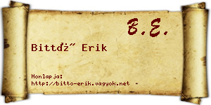 Bittó Erik névjegykártya
