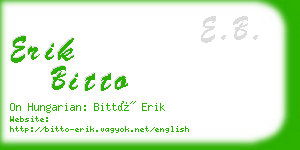 erik bitto business card